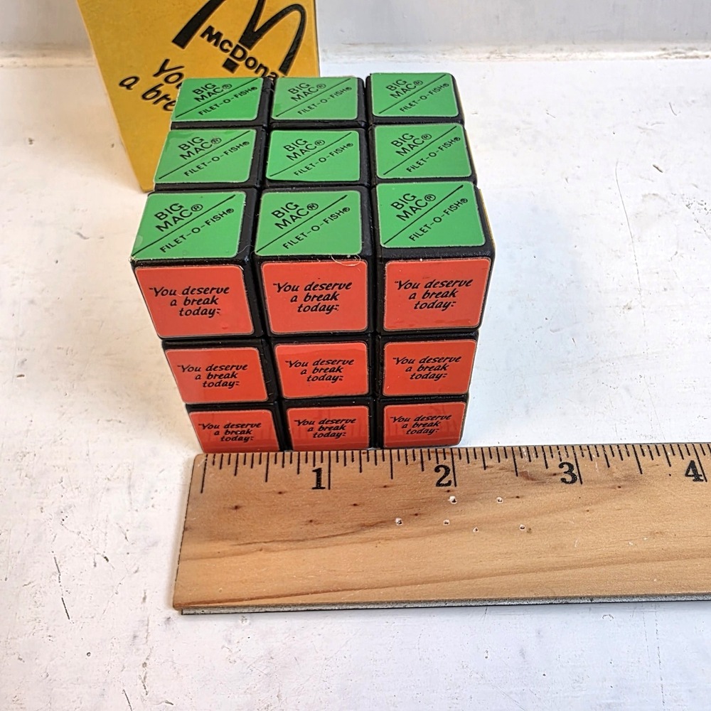 Vintage 1982 McDonald's Menu Puzzle Cube Toy w/ Original Box Mo' Money Retro - Picture 11 of 11
